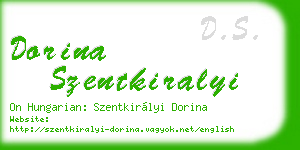 dorina szentkiralyi business card