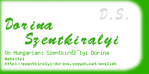 dorina szentkiralyi business card